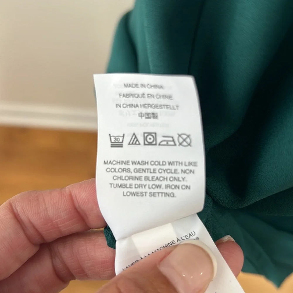 NWT J. Crew Forest Green Tie-Neck Halter Top Blouse, Size 2